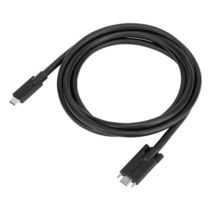 Targus Cable USB-C a USB-C de 1,8 m con montaje de tornillo, Negro