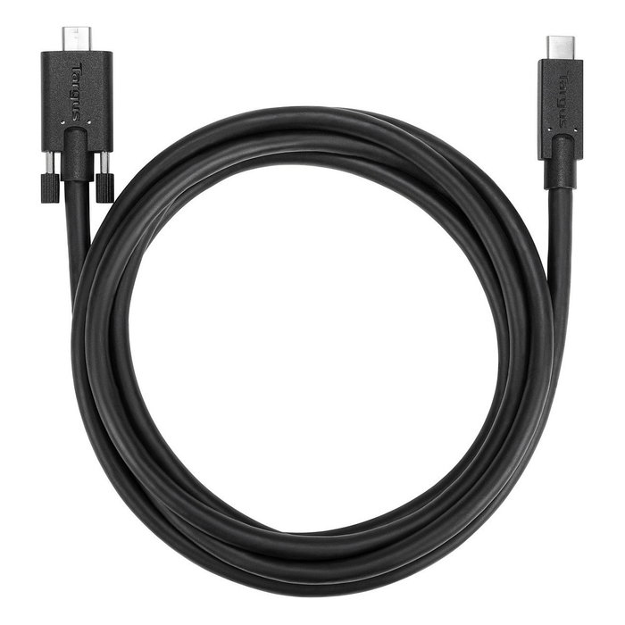 Targus Cable USB-C a USB-C de 1,8 m con montaje de tornillo, Negro