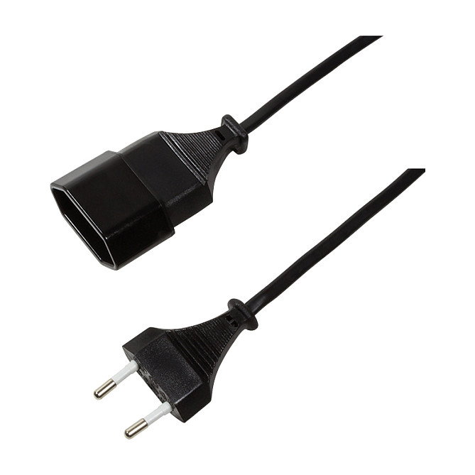 LogiLink Cable de alimentación CEE 7/16 a CEE 7/16, 1 m, Negro