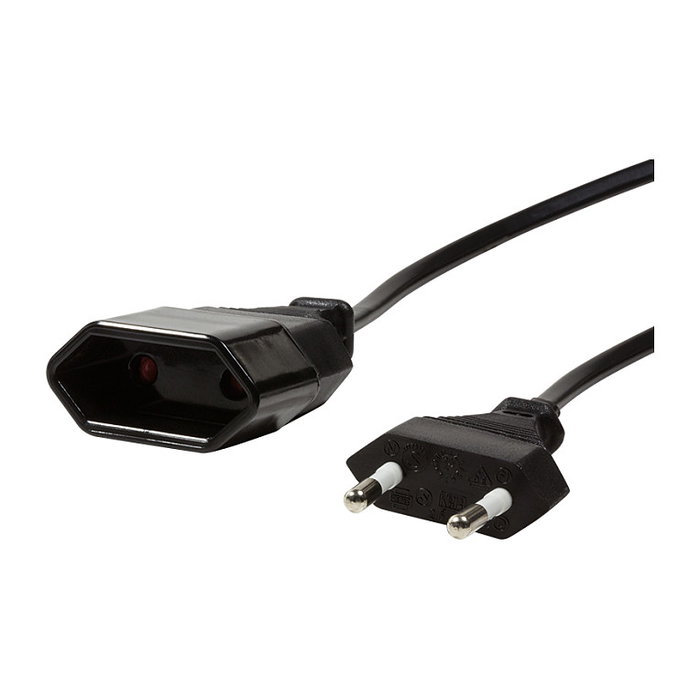 LogiLink Cable de alimentación CEE 7/16 a CEE 7/16, 1 m, Negro