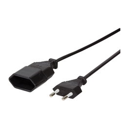 LogiLink Cable de alimentación CEE 7/16 a CEE 7/16, 1 m, Negro