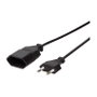 LogiLink Cable de alimentación CEE 7/16 a CEE 7/16, 1 m, Negro