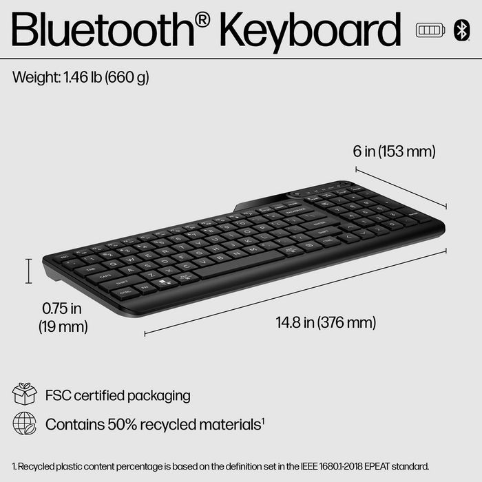 HP Teclado inalámbrico HP 460 full-size negro