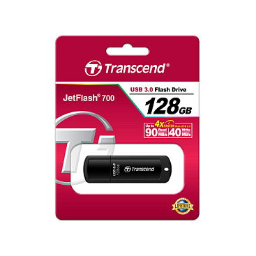 Transcend JetFlash 700 128GB USB 3.0 Stick Negro