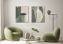 DKD Home Decor Cuadro Scandi Moderno en Lienzo, Verde y Gris, 80x100 cm, 2 Unidades