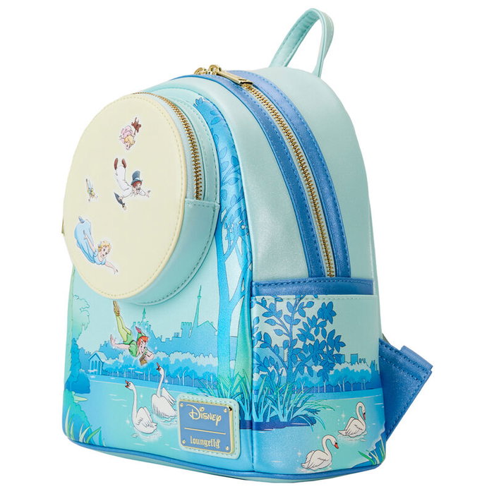 Loungefly Mochila mini Peter Pan You Can Fly Disney de piel vegana con detalles que brillan en la oscuridad 26cm Loungefly Mochila mini Peter Pan You Can Fly Disney de piel vegana con detalles que brillan en la oscuridad 26cm