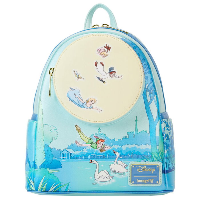 Loungefly Mochila mini Peter Pan You Can Fly Disney de piel vegana con detalles que brillan en la oscuridad 26cm Loungefly Mochila mini Peter Pan You Can Fly Disney de piel vegana con detalles que brillan en la oscuridad 26cm
