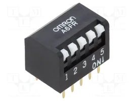 Aratas (Formerly Omron Components) Interruptor DIP-SWITCH 5 secciones ON-OFF THT A6FR-5101
