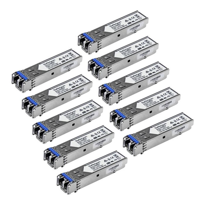 StarTech.com Paquete de 10 Módulos SFP compatibles con Cisco GLC-LH-SMD, 1GbE, Fibra Monomodo, LC