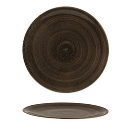 Summa Set de 6 Platos Llanos Spiral/Rustic 28 cm Gris Oscuro