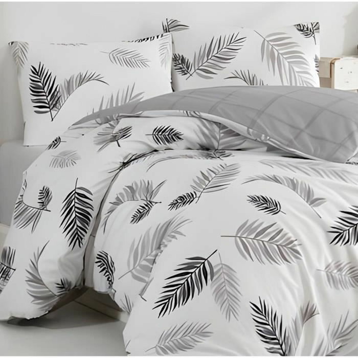 Aucune Juego de cama de algodón reforzado Gris, 220x240 cm