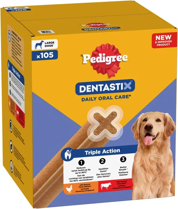 Mars Pedigree Dentastix 105g 15x7g Barras Grandes Mars Pedigree Dentastix 105g 15x7g Barras Grandes