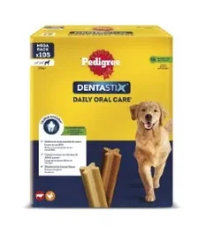 Mars Pedigree Dentastix Barritas para Perros Grandes, 105 Barritas, 15 Bolsas de 7 Unidades
