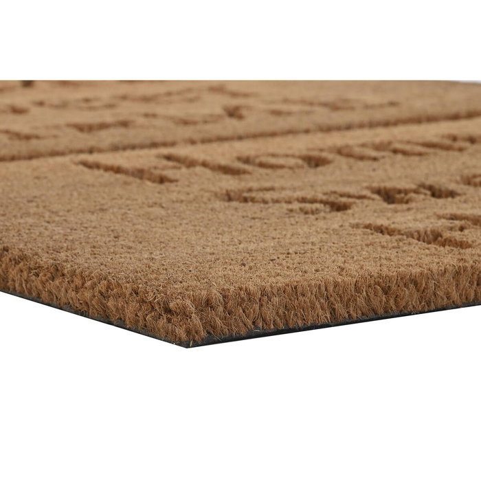 DKD Home Decor Felpudo de Coco y Goma Grabado, Pack de 2 (Marrón)