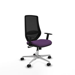 PIQUERAS Y CRESPO Silla de oficina Mardos con Mecanismo Sincro, Morado y Negro