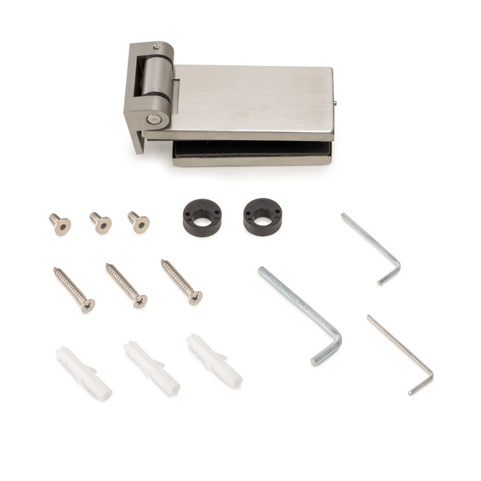 Emuca Bisagra para puerta de cristal con embellecedor inox y pala de 34mm Emuca Bisagra para puerta de cristal con embellecedor inox y pala de 34mm