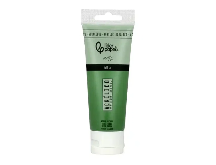 Liderpapel Pintura Acrílica Tubo Plástico 60 ml Verde Oscuro