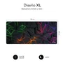 Subblim Alfombrilla de ratón Gaming SUBBLIM Neon Obsidian XL 90x40 cm XXL, Bordes Cosidos, Base Goma Antideslizante, Superficie Micro-Texturizada HD, 3 mm