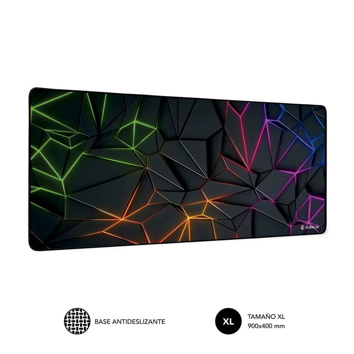 Subblim Alfombrilla Neon Obsidian XL Negro, Multicolor Subblim Alfombrilla Neon Obsidian XL Negro, Multicolor