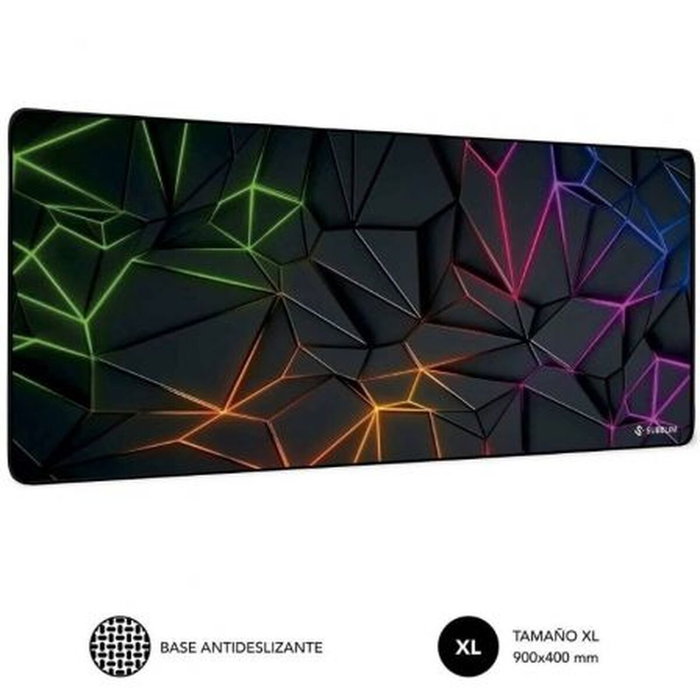 Subblim Alfombrilla Neon Obsidian XL Negro, Multicolor Subblim Alfombrilla Neon Obsidian XL Negro, Multicolor
