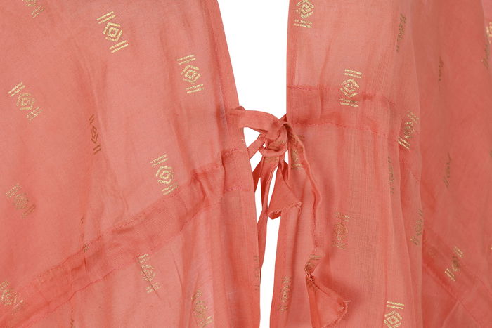 DKD Home Decor Kaftan Mediterraneo Saint Tropez Algodón Azul Coral 80 x 80 x 140 cm (3 Unidades)