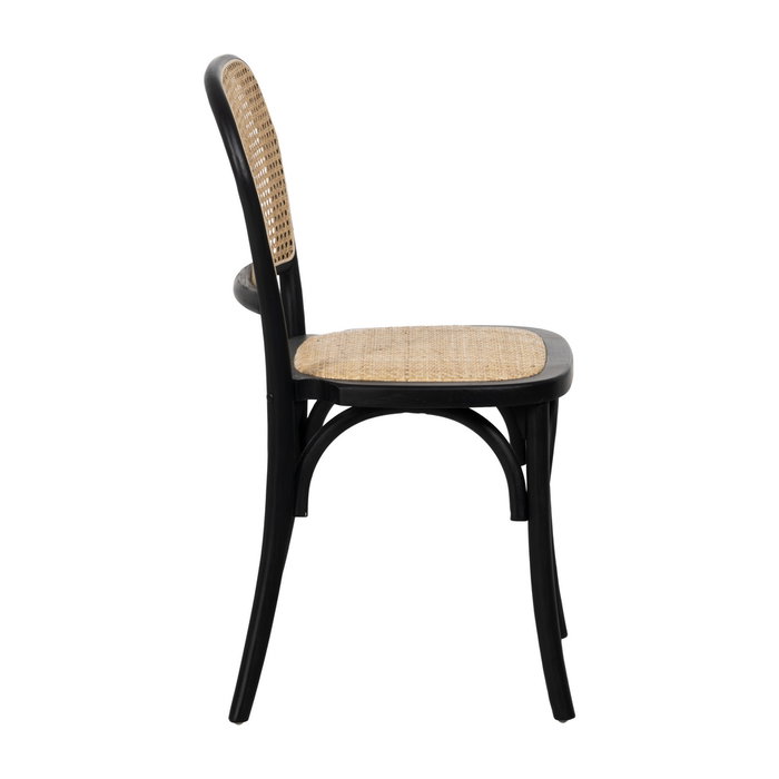 Ixia Silla de Madera de Olmo Contract Negra 45 x 42 x 86 cm
