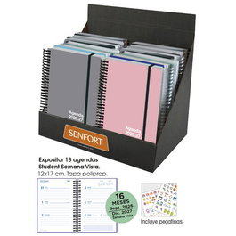 Senfort Agenda Anual Student 2026-27 16 Meses con Espiral y Tapa PP