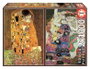 Educa Set de 2 Puzzles de 1000 Piezas: El Beso y La Virgen de Gustav Klimt