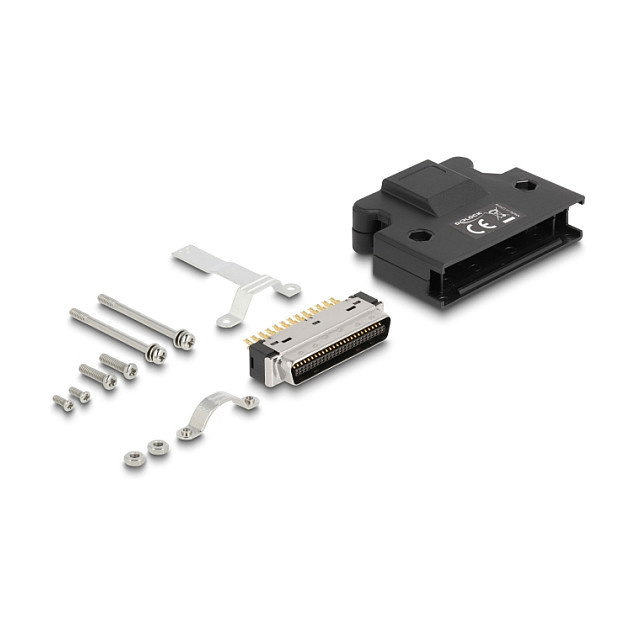 DeLOCK Conector MDR macho de 50 pines con conexión soldada y carcasa DeLOCK Conector MDR macho de 50 pines con conexión soldada y carcasa