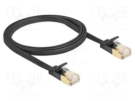 DeLOCK Cable de red Cat.7 plano RJ45 1 m negro