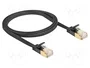 DeLOCK Cable de red Cat.7 plano RJ45 1 m negro