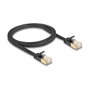 DeLOCK Cable de red Cat.7 plano RJ45 1 m negro