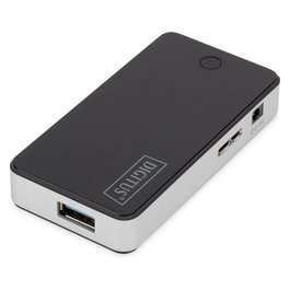 Digitus DA-70231 Concentrador USB 3.0 de 4 puertos, Negro