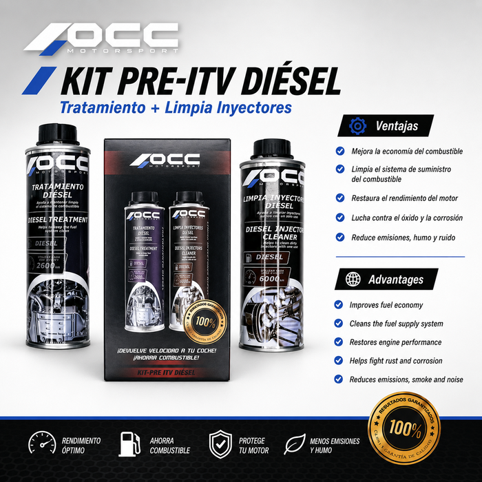 Occ Motorsport ZOCCA0007 Kit Tratamiento Pre ITV Diesel - Limpia Inyectores y Optimiza Combustible