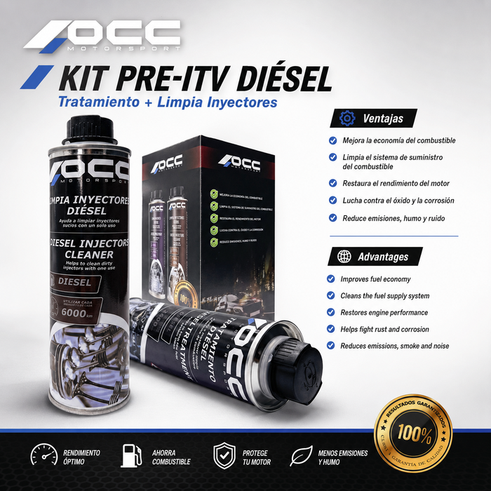 Occ Motorsport ZOCCA0007 Kit Tratamiento Pre ITV Diesel - Limpia Inyectores y Optimiza Combustible