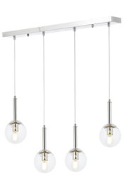 Opviq Lámpara de Araña AV-1781-4KY Metal con Tapa de Cristal, 90 cm, 70 x 13 cm, 4xE27, Elegante y Moderna para Hogar