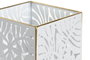 DKD Home Decor Macetero Tropical Blanco Dorado Metal Set 3 Piezas 15x15x15 cm
