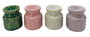 DKD Home Decor Quemador Shabby Verde Rosa Cerámica 7 x 7.5 x 7 cm (20 Unidades)