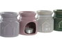 DKD Home Decor Quemador Shabby Cerámica 7x7x7,5 cm Verde Rosa Lila Gris Claro (20 Unidades) Surtidos