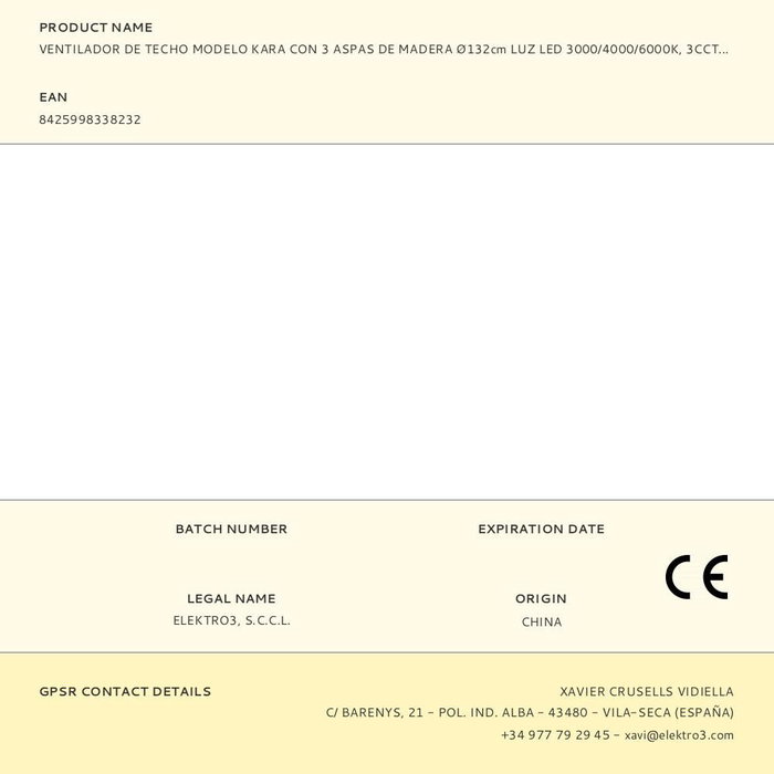 EDM Ventilador de Techo Inteligente Kara Negro con Luz LED 3CCT, 3 Aspas Madera, Ø132cm, 30W, 6 Velocidades, Control por App y Alexa/Google Assistant, 8198 m³/h EDM Ventilador de Techo Inteligente Kara Negro con Luz LED 3CCT, 3 Aspas Madera, Ø132cm, 30W, 6 Velocidades, Control por App y Alexa/Google Assistant, 8198 m³/h