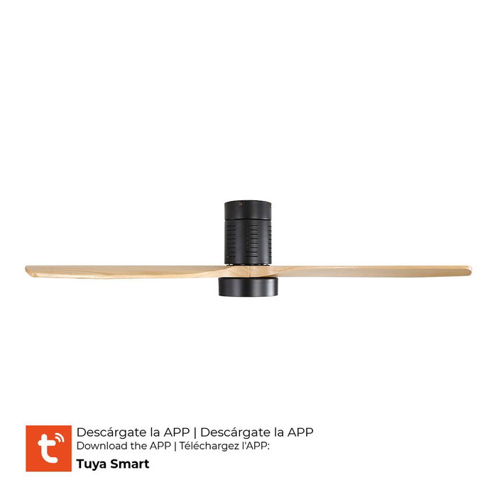 EDM Ventilador de Techo Inteligente Kara Negro con Luz LED 3CCT, 3 Aspas Madera, Ø132cm, 30W, 6 Velocidades, Control por App y Alexa/Google Assistant, 8198 m³/h EDM Ventilador de Techo Inteligente Kara Negro con Luz LED 3CCT, 3 Aspas Madera, Ø132cm, 30W, 6 Velocidades, Control por App y Alexa/Google Assistant, 8198 m³/h