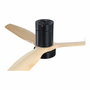 Edm Ventilador de techo inteligente Kara de 132 cm, color Madera/negro