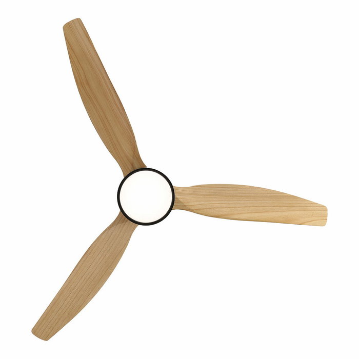 Edm Ventilador de techo inteligente Kara de 132 cm, color Madera/negro