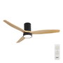 Edm Ventilador de techo inteligente Kara de 132 cm, color Madera/negro