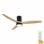 Edm Ventilador de techo inteligente Kara de 132 cm, color Madera/negro
