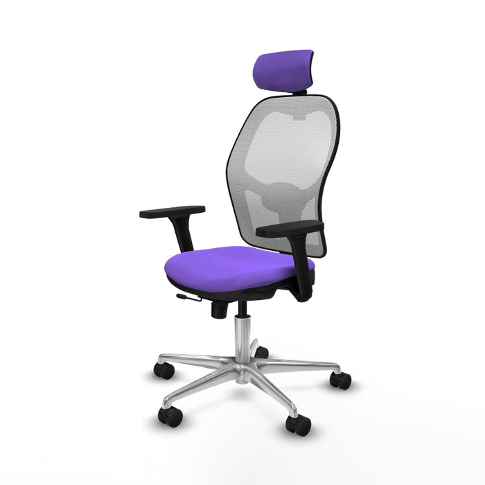 PIQUERAS Y CRESPO Silla de oficina Jorquera con mecanismo Sincro/Traslack, Lila y Blanco