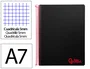 Liderpapel Cuaderno Espiral A7 Micro Wonder Tapa Plástico 100 Hojas Cuadro 5mm 4 Bandas Negro