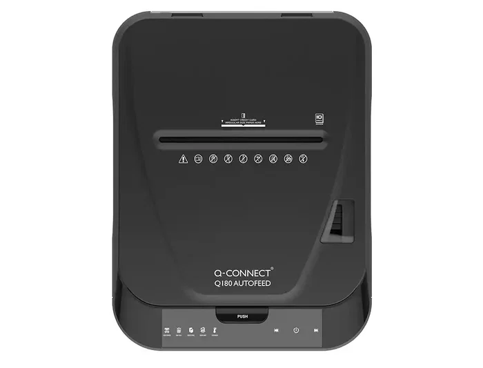 Q-connect Destructora de documentos Corte Transversal P-4 Capacidad 180 Hojas Auto / 10 H Manual Grapas Clips Tarjetas