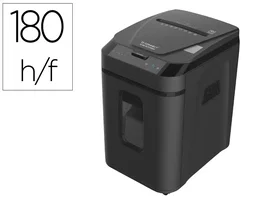 Q-connect Destructora de documentos Corte Transversal P-4 Capacidad 180 Hojas Auto / 10 H Manual Grapas Clips Tarjetas
