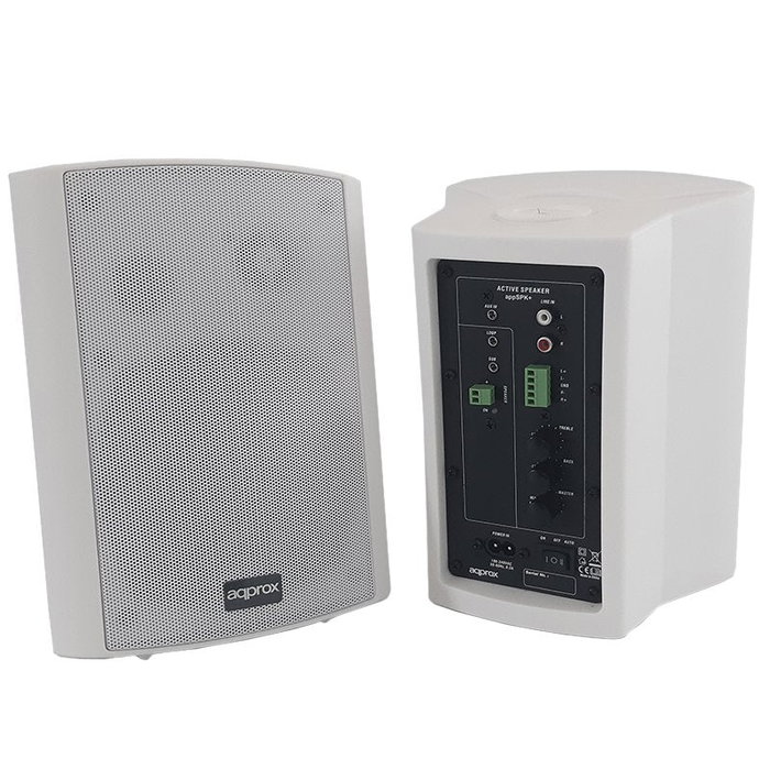 Approx APPSPK+ Altavoces Autoamplificados 60W 2.0 Bluetooth, Inalámbricos y Alámbricos, Blanco, Para Ordenador/Hogar/Oficina, Con Conector 3.5 mm y RCA, Frecuencia 85-20000 Hz